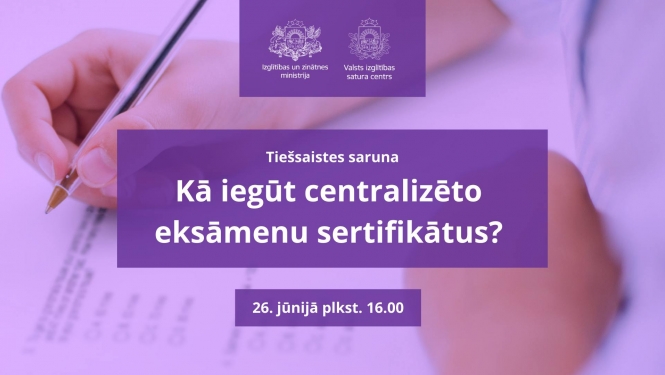 Ilustratīvs attēls ar tekstu - tiešsaistes seminārs "Kā iegūt CE sertifikātus?"