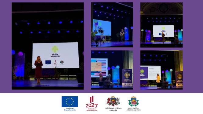 Līdzfinansē Eiropas Savienība, Nacionālais attīstības plāns, Valsts izglītības attīstības aģentūras, Izglītības un zinātnes ministrijas logo