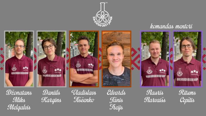 Kolāža. Starptautiskās ķīmijas olimpiādes delegācija.