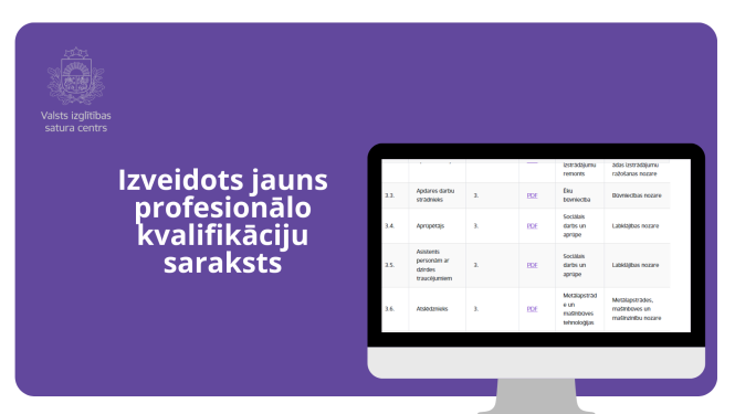 Izveidots jauns profesionālo kvalifikāciju saraksts