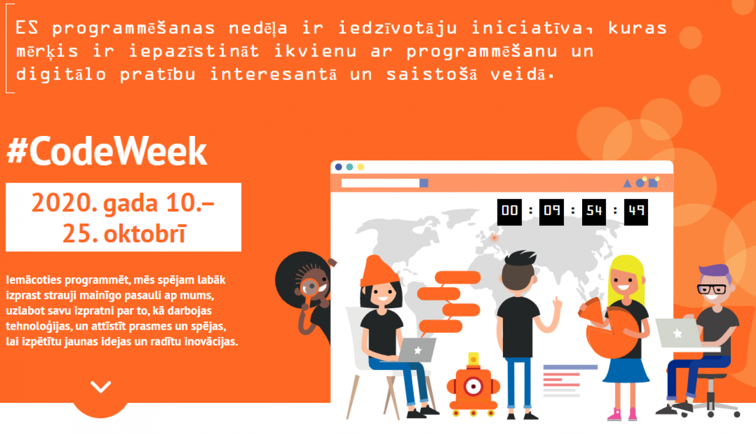 Programmēšanas nedeļā #CodeWeek no 10.līdz 25.oktobrim