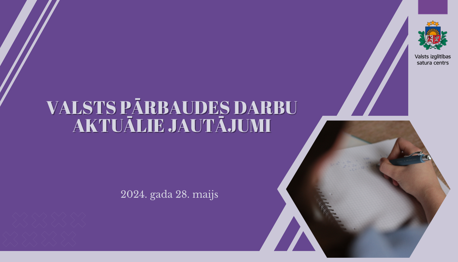 Ilustratīvs attēls ar tekstu "Valsts pārbaudes darbu aktuālie jautājumi"